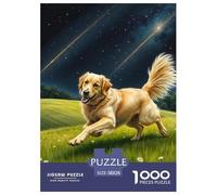 Le Golden Retriever Puzzle pour Adultes 1000 Pièce Chien de Compagnie Mignon Qualité Supérieure Défi Jouets Jeu Éducatif Cadeaux pour Hommes 38x26cm/1000pcs