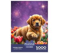Le Golden Retriever Puzzle pour Adultes 1000 Pièce Chien de Compagnie Mignon Qualité Supérieure Un Puzzle Difficile pour Toute La Famille De Décoration Familiale 38x26cm/1000pcs