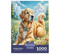 Le Golden Retriever Puzzles 1000 Pièces Cadeau Unique Jeu Éduchatif Challenge Toy À De Qualité Supérieure Peinture Art pour Adultes Et Enfants À Partir De 14 Ans 38x26cm/1000pcs