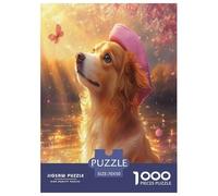 Le Golden Retriever Puzzles 1000 Pieces Cadeau Unique Jeu Éduchatif Challenge Toy À De Qualité Supérieure Peinture Art pour Adultes Enfants 70x50cm/1000pcs