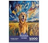 Le Golden Retriever Puzzles 1000 Pièces Cadeau Unique Jeu Éduchatif Défi Jouet À De Qualité Supérieure Peinture Art pour Adultes Et Enfants À Partir De 14 Ans 38x26cm/1000pcs