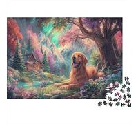 Le Golden Retriever se Repose sous l'arbre Puzzles 1000 Pieces Jigsaw Puzzle Pet for Adults Anti-Stress 38x26cm/1000pcs
