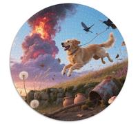 Le Golden Retriever1000 Pièces pour Puzzles pour Adultes Et Enfants Animal de Compagnie chienPuzzle Rond, Doodle Puzzle, Décompression, Cadeau, Difficile, Impossible1000pcs (67.5x67.5cm)