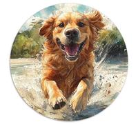 Le Golden Retriever1000 Pièces pour Puzzles pour Adultes Et Enfants AnimauxPuzzle Rond, Jeu D'Intelligence, Art, Jouets Éduchatifs, Difficile, Impossible1000pcs (67.5x67.5cm)