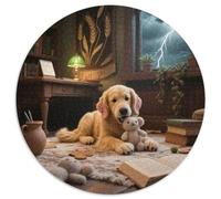 Le Golden Retriever1000 Pièces Puzzles pour Adultes Et Enfants Animal de Compagnie chienPuzzle Circulaire, Doodle Puzzle, Décompression, Cadeau, Difficile, Impossible1000pcs (67.5x67.5cm)