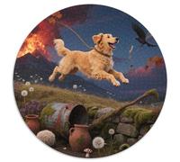Le Golden Retriever1000 Pièces Puzzles pour Adultes Et Enfants Animal de Compagnie chienPuzzle Circulaire, Doodle Puzzle, Décompression, Cadeau, Difficile, Impossible1000pcs (67.5x67.5cm)
