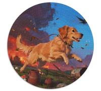 Le Golden Retriever1000 Pièces Puzzles pour Adultes Et Enfants Animal de Compagnie chienPuzzle Rond, Jeu Éducatif, Challenge Toy, Cadeau, Difficile, Impossible1000pcs (67.5x67.5cm)