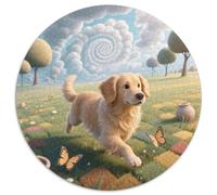 Le Golden Retriever1000 Pièces Puzzles pour Adultes Et Enfants Animal de Compagnie chienPuzzle Rond, Doodle Puzzle, Décompression, Cadeau, Décoration, Difficile, Impossible1000pcs (67.5x67.5cm)