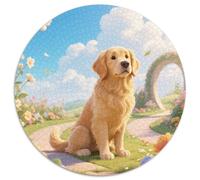 Le Golden Retriever1000 Pièces Puzzles pour Adultes Et Enfants Animal de Compagnie chienPuzzle Rond, Jeu Éducatif, Challenge Toy, Cadeau, Difficile, Impossible1000pcs (67.5x67.5cm)