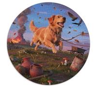 Le Golden Retriever1000 Pièces Puzzles pour Adultes Et Enfants Animal de Compagnie chienPuzzle Rond, Doodle Puzzle, Décompression, Cadeau, Difficile, Impossible1000pcs (67.5x67.5cm)