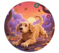 Le Golden Retriever1000 Pièces Puzzles pour Adultes Et Enfants Animal de Compagnie chienPuzzle Rond, Doodle Puzzle, Décompression, Cadeau, Décoration, Difficile, Impossible1000pcs (67.5x67.5cm)