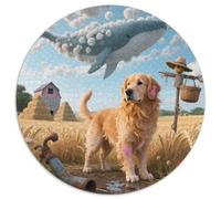 Le Golden Retriever1000 Pièces Puzzles pour Adultes Et Enfants Animal de Compagnie chienPuzzle Rond, Jeu Éducatif, Challenge Toy, Cadeau, Difficile, Impossible1000pcs (67.5x67.5cm)
