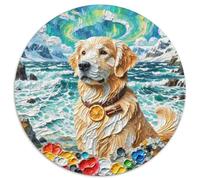 Le Golden RetrieverPuzzle Adultes Et Enfants Puzzles Rond 1000 Pièces Qualité Supérieure PetdogDécompression Cadeau, Bricolage Art Moderne Déco Supérieure1000pcs (67.5x67.5cm)