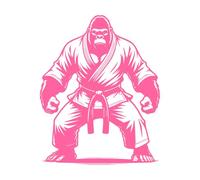 Le gorille karatéka se tient en position de combat, prêt Stickers lettrage 49.2x61.1cm Modification et ajout d'informations possibles Rose