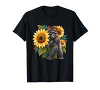 Le Gorille Occidental Jette Un Coup d'œil Autour d'un Grand Tournesol T-Shirt