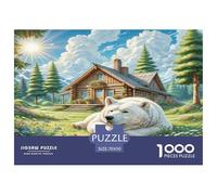 Le Grand Pyrenées Jigsaw Puzzle 1000 Pièce Adapter Les Adultes Ou Les Familles Ensemble Puzzles Difficiles Cadeaux pour Adultes 100% Carton Recyclé Puzzle Décoratif 70x50cm/1000pcs