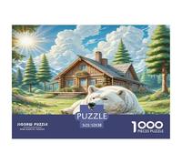 Le Grand Pyrenées Jigsaw Puzzle 1000 Pièces Adapter Les Adultes Ou Les Familles Ensemble Puzzles Difficiles Cadeaux pour Adultes 100% Carton Recyclé Puzzle Décoratif 52x38cm/1000pcs