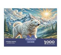Le Grand Pyrenées Jigsaw Puzzles 1000 Pièce Adapter Les Adultes Ou Les Familles Ensemble Puzzles Difficiles Cadeaux pour Adultes 100% Carton Recyclé Puzzle Décoratif 52x38cm/1000pcs