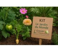 Le Grenier d’Abondance - Kit semences “Jardin du Monde” : fleurs, légumes, aromatiques et palmiers à semer, comme un voyage