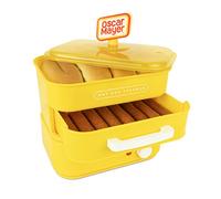 Le grille-pain à hot-dog et réchauffeur de buns style diner Nostalgia Oscar Mayer, capacité de 8 hot-dogs et 4 buns, pour cuire à la vapeur les bratwursts, saucisses, légumes, poissons, raviolis
