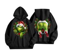 Le Grinch Sweat Femme A Capuche Adulte Oversize Sweatshirts Femmes Pilou Sweet Noël Moche Polaire Vetement 2025 Noel The Plaid Vêtements Christmas Deguisement De Pulls Chaud Pyjama Pull Costume Hiver