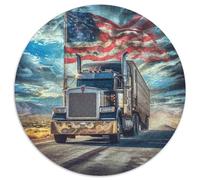 Le Gros Camion Puzzle Rond 1000 Pièces Les camions Enfants Cadeau Original DécoRatteion Murale Classiques 1000pcs (67.5x67.5cm)