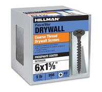 Le groupe Hillman 47126 6 x 1-5/20,3 cm Filetage épais Phillips lecteur Vis à cloison sèche, 2,3 kilogram