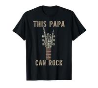 Le Guitariste du Groupe de Musique This Papa Can Rock on Skeleton T-Shirt