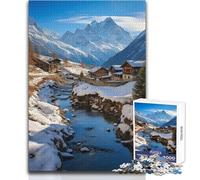 Le Hameau de la Montagne Givrée - Puzzle de 1000 pièces - Jeu d'apprentissage pour développer sa dextérité pour des Moments de Bonheur - Dimensions:38x52cm