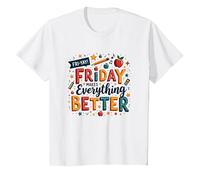 Le Happy Fri-Yay Teacher Friday Rend Tout Meilleur T-Shirt, Enfant, Blanc, 3 Ans