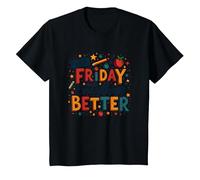 Le Happy Fri-Yay Teacher Friday Rend Tout Meilleur T-Shirt, Enfant, Noir, 8 Ans
