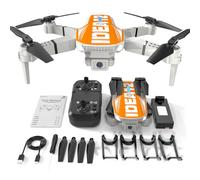 LE-IDEA Drone avec Caméra 1080P HD pour Adultes, IDEA12 Drones RC avec Deux Caméras Mode Sans Tête Flips à 360°, Mini Drones Pliables pour Débutants, Orange