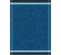 Le Jacquard FRANÇAIS Élégant torchon de Cuisine avec Motif Floral, Nappe Bleu pétrole, Textile décoratif avec Motif artichaut, 100% Coton