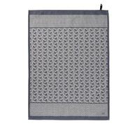 Le Jacquard Francais Torchon de cuisine 60 x 80 cm 100 % coton Gris Empreinte Cobalt