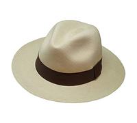 Le Japura - Panama Fedora Signature - Blanc avec Ruban Noir - Véritable Panama Enroulable et Ultra léger
