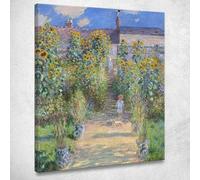 Le Jardin de l'Artiste A Vétheuil Claude Monet, mnt315 Tableau imprimé sur toile, Fine Art assemblé prêt à accrocher 100 x 80 cm