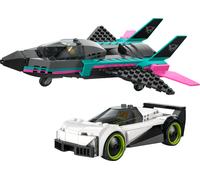 LEGO City Le Jet Contre la Voiture - Jeu de Construction avec Avion & Supercar - Minifigurines de Pilotes - Idée de Cadeau Original pour Garçon dès 6 Ans 60489