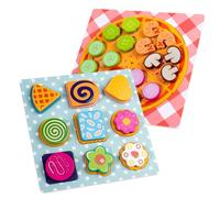Le Jeu d'appariement pour , Jeu d'association à | Emborçage et Correspondance des Jouets - Conception de Biscuits à Pizza à Moteur Fin en Bois pour la Maternelle d'âge Scolaire