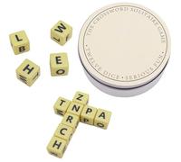 Le Jeu de Mots Croisés Solitaire, Jeu de Solitaire avec un Ensemble de Douze Lettres de dés Jeu de dés de l'Alphabet Jeux de Mots de dés Emballé avec un Étui en Acier Inoxydable, Anti-Perte (Argent)