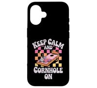 Le Jeu Keep Calm and Cornhole on Royalty Coque pour iPhone 16
