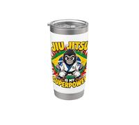 Le Jiu-jitsu, C'est Mon Super-pouvoir - Funny Gorilla Bjj Gobelet isotherme en acier inoxydable double paroi