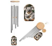 Le joli carillon commémoratif en forme de koala pour l'extérieur ton profond 6 tubes en aluminium carillon éolien de condoléances d'extérieur pour la perte d'une mère ou d'un père bien-aimé, cadeaux