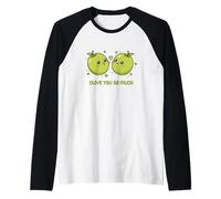 Le Joli Couple d'amis Kawai Olive Vous Aime Tellement de Jeux de Mots Amusants Manche Raglan