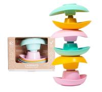 Le Jouet Simple - Lot de 6 Barques Gigognes, Fabriqués en France, 100% en Plastique Recyclé, Lavables au Lave-Vaisselle, Cadeau Enfant Fille et Garçon Dès 6 Mois - Jouet de Bain et de Plage