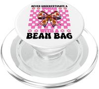 Le Joueur de Cornhole ne sous-estime jamais Une Femme avec Un Pouf PopSockets PopGrip pour MagSafe