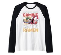 Le Joueur ne Peut Pas Vous Entendre Jouer et Manger des Ramen Retro Pixel Art Manche Raglan