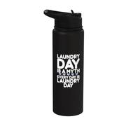 Le jour de la lessive est un mythe, chaque jour est le jour de la lessive, nouvelle maman Stainless Steel Insulated Water Bottle