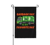 Le Jour Des Ordures, C'Est Mon Jour Préféré ! Camion Poubelle Rigolo Drapeaux Avec Œillets Drapeaux De Jardin Double Face Drapeau De Jardin Pour Dortoirs Extérieure Événement 30X45cm