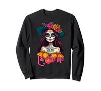 Le Jour des Papillons - Portrait de Calavera La Catrina 1 Sweatshirt