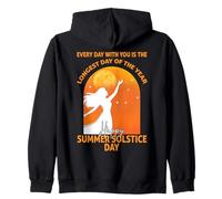 Le Jour Le Plus Long Happy Summer Solstice Day Paganisme Midsummer Sweat à Capuche